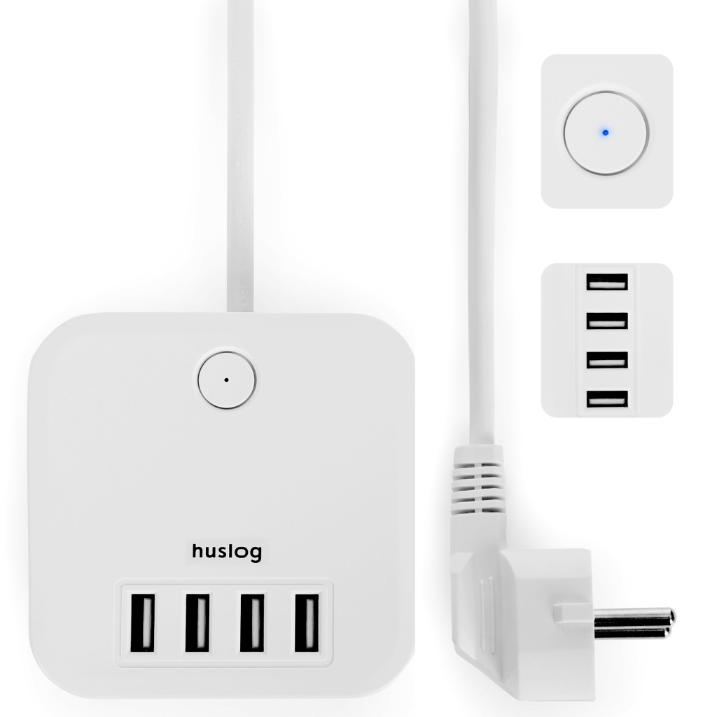 Huslog przedłużacz z 3 gniazdami biały EMX-190224