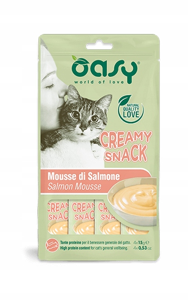 Oasy Creamy Snack ŁOSOŚ przysmak dla kota - 4x15g