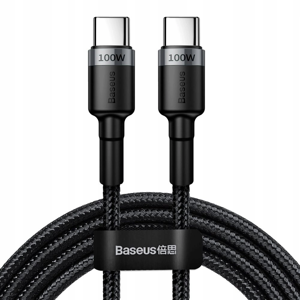 BASEUS NYLONOWY KABEL PRZEWÓD USB TYP C POWER DELIVERY 2.0 + GRATIS RYSIK