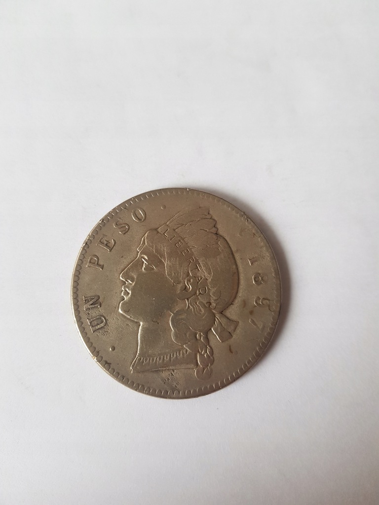 moneta srebrna dominikana un peso 1897