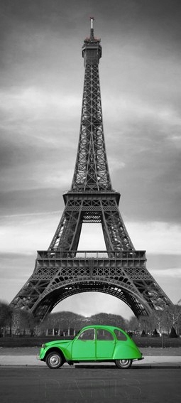 Paryż - Wieża Eiffla - Citroen - fototapeta