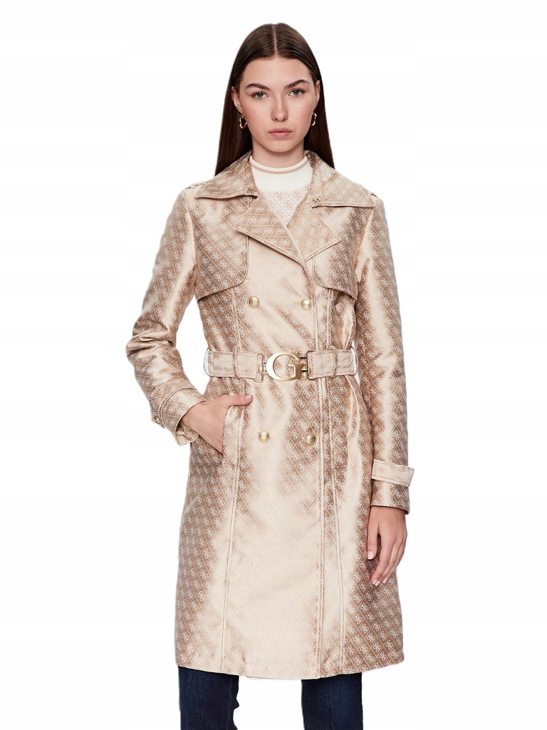 GUESS COAT - PŁASZCZ ZŁOTY DAMSKI XL