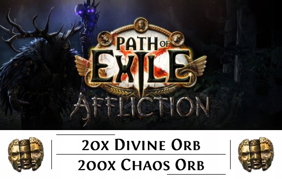 Path of Exile PoE Liga Affliction SC 20x Divine Orb + 200x Chaos Orb [PC]