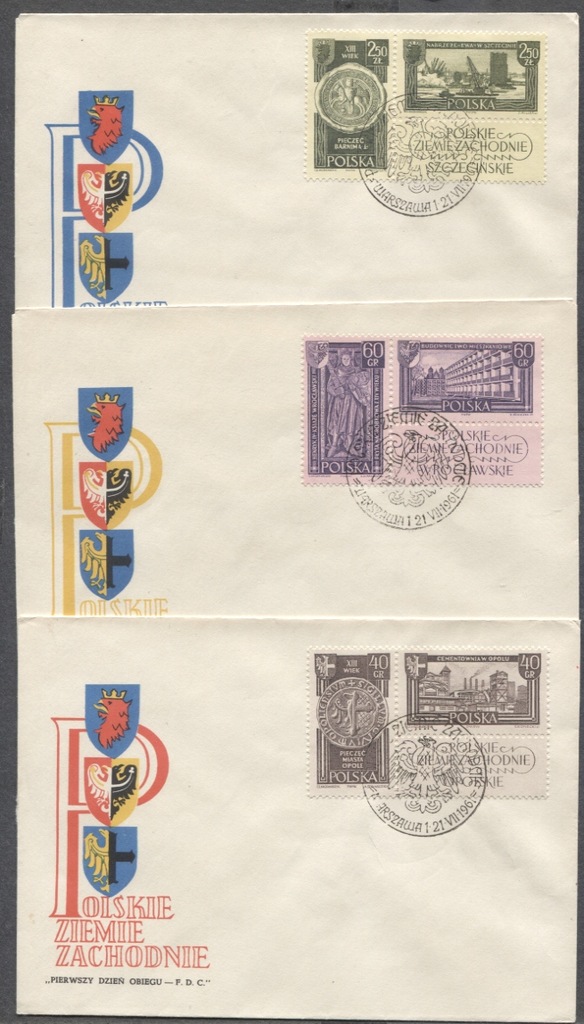 FDC, Ziemie Zachodnie (I), 1961r.