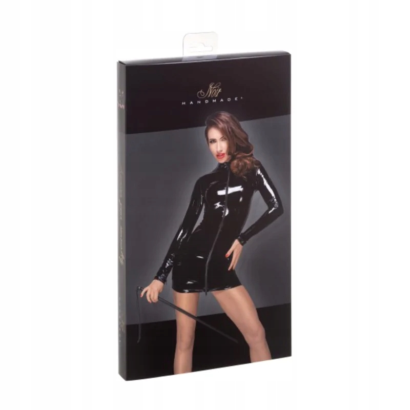 F187 PVC mini dress with black 2-way zipper in