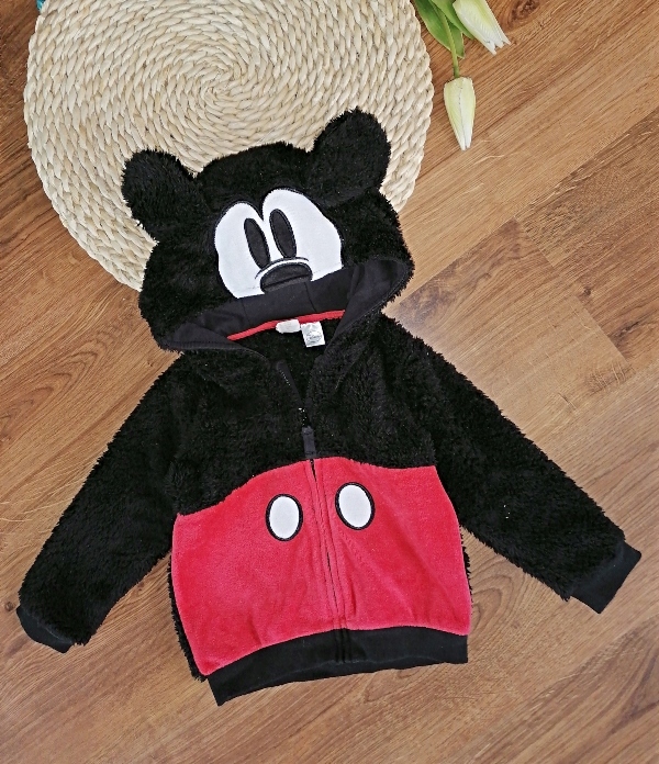 CIEPŁA BLUZA Z KAPTUREM MINNIE H&M 86 P153