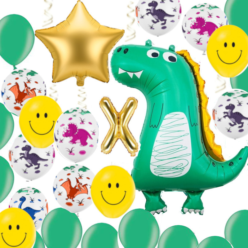 Balony w DINOZAURY na 1-9 Urodziny 1-9 Lat Zielone