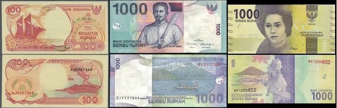 Zestaw banknotów Indonezja z paczki bankowej
