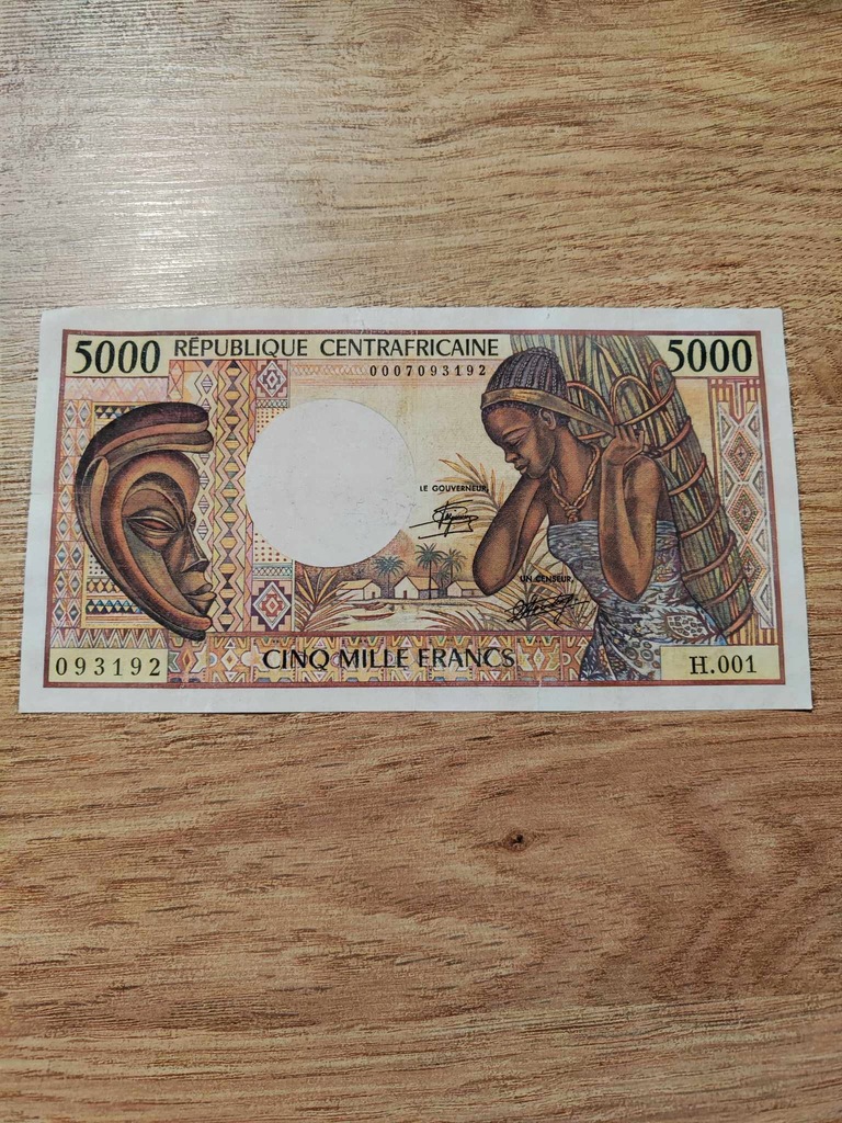 Republika Środkowej Afryki - 5000 Franków - stan dobry