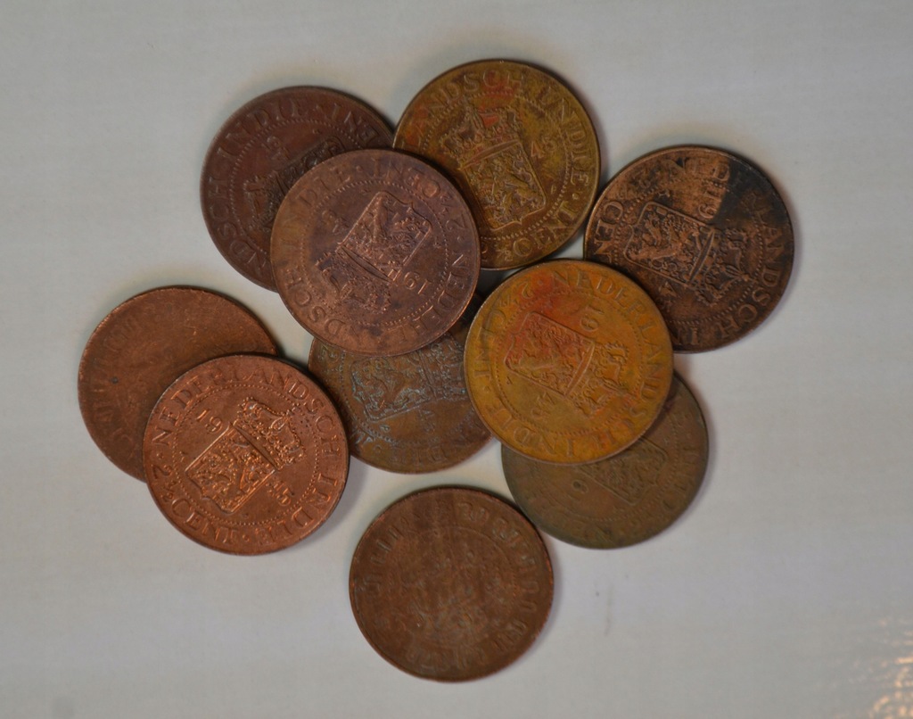 Indie Holenderskie - 2-1/2 Cent - zestaw 10 monet