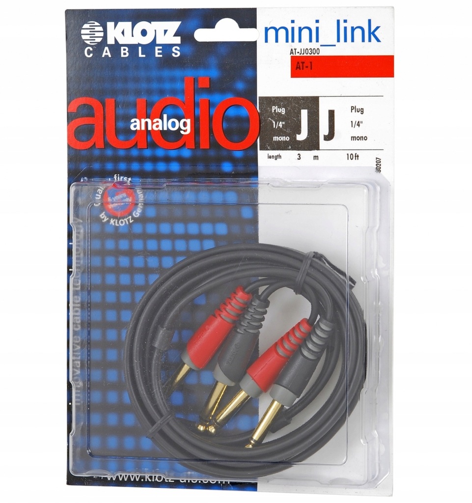 Klotz AT JJ 0300 kabel 2x TS / 2x TS 3m