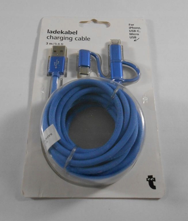 KABEL USB 3 W 1 MICRO, TYP C, IPHONE, 3M