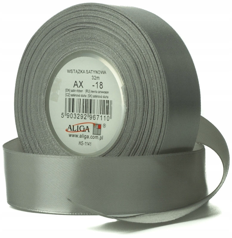 Ozdobna WSTĄŻKA Do DEKORACJI PREZENTÓW 38mm/32m Aliga ATŁASOWA TASIEMKA Set