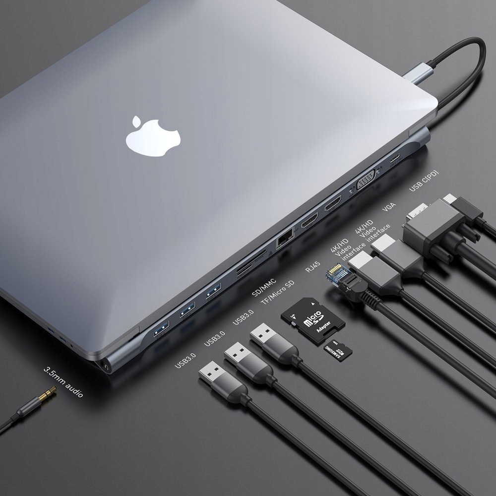 Купить АДАПТЕР BASEUS MACBOOK PRO HUB USB-C HDMI VGA SD: отзывы, фото, характеристики в интерне-магазине Aredi.ru