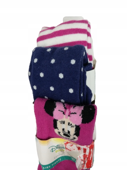 DISNEY minnie 3pak rajstopy BAWEŁNA 50-56/0+