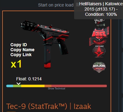 Tec-9 (StatTrak) / Izaak MW 4/5 Skin CSGO Kato2015