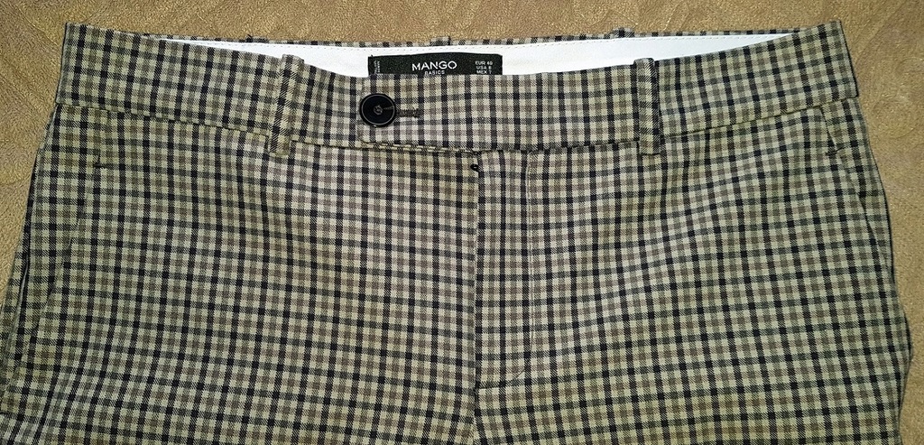 spodnie MANGO cygaretki na kant w kratkę 40