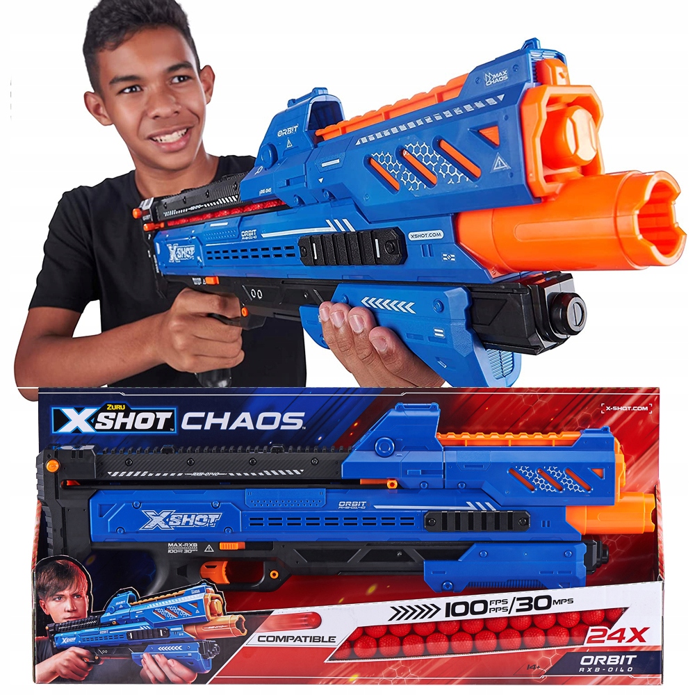 X-SHOT CHAOS ORBIT WYRZUTNIA + KULKI DO NERF RIVAL