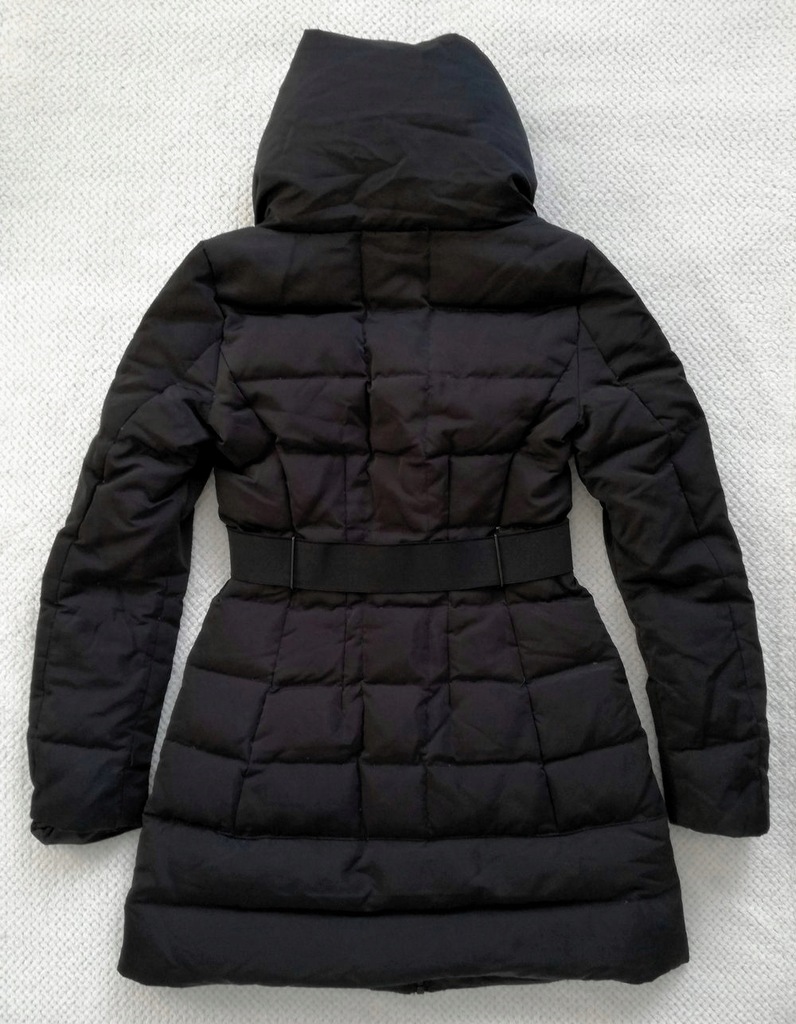 ZARA płaszcz puchowy z paskiem 34 XS 8455404142 MANGO PIĘKNY PŁASZCZ PUCHOWY FUTERKO PASEK XS S Zdjęcie