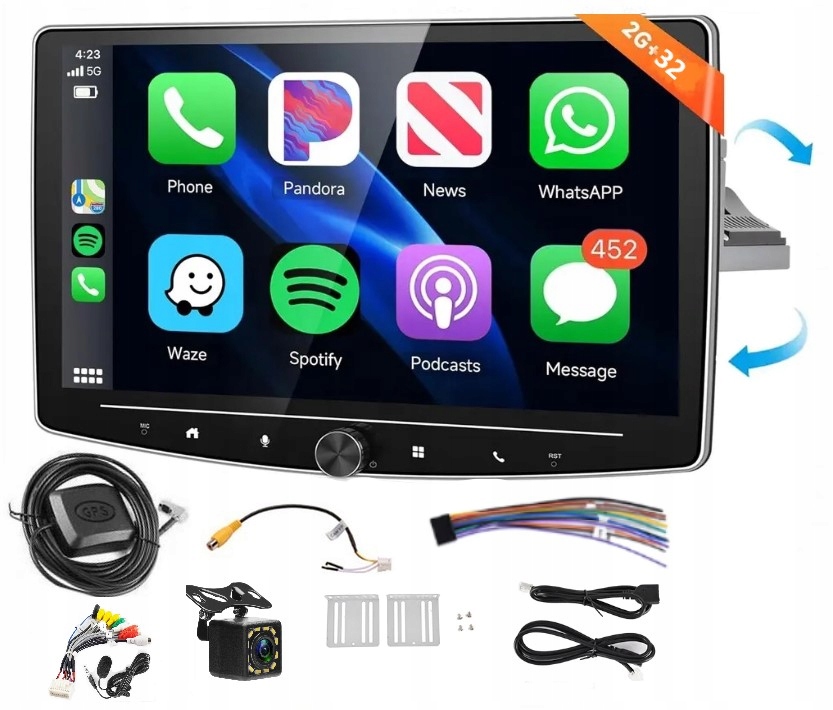 RADIO SAMOCHODOWE 1 DIN ANDROID GPS OBROTOWE