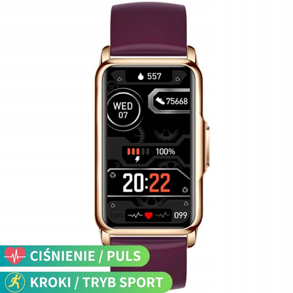 Smartwatch Opaska Rubicon RNCF04 fioletowy silikon