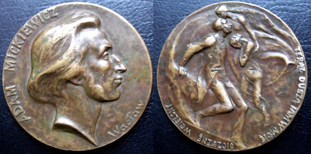 Polska medal Adam Mickiewicz, medal W. Szymanowskiego z 1898