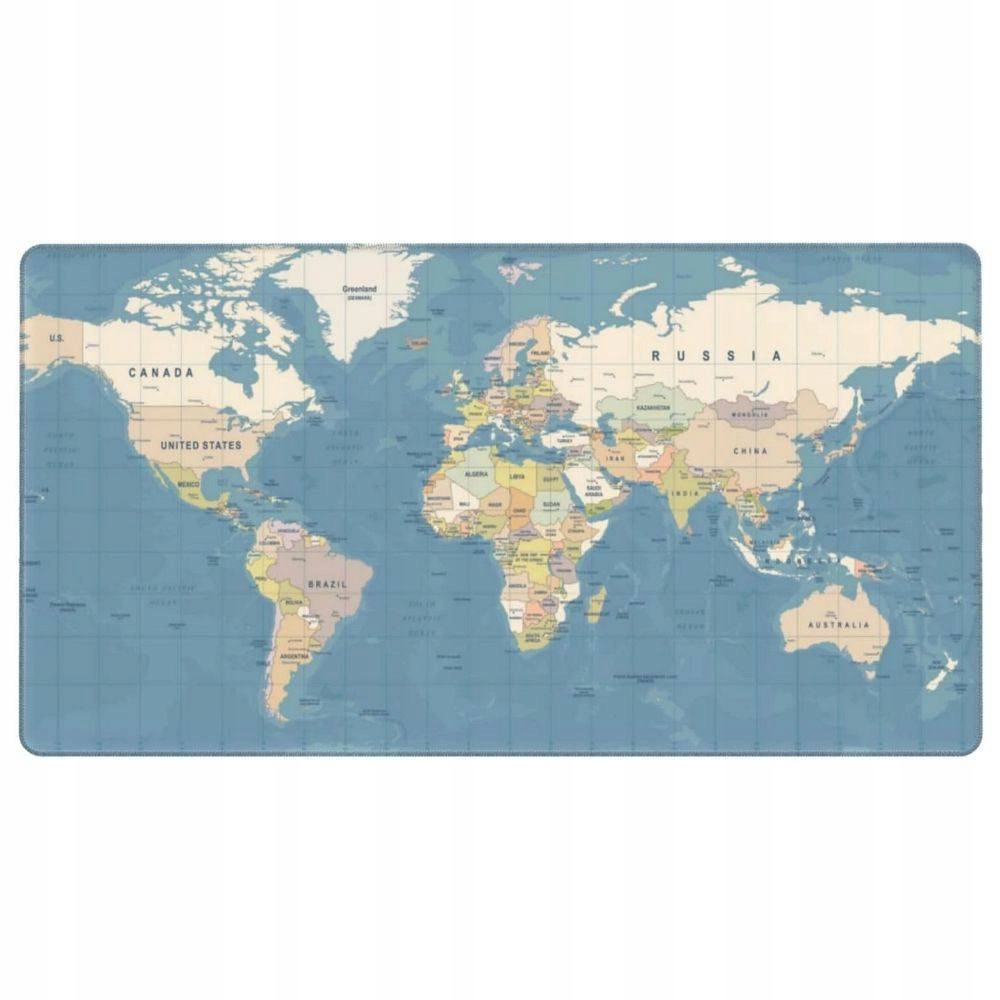 Podkładka Pod Mysz / Klawiaturę "mapa Świata" 40 X 90 X 2 Mm