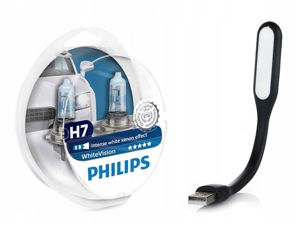 Philips Żarówki H7 White Vision 3700K + 2xW5W