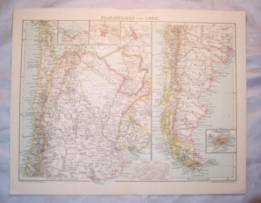 ARGENTYNA, CHILE. Mapa. 1906.