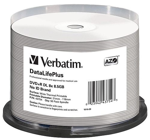 Verbatim DVD+R 8,5GB DL 43754 MKM03b Thermal szt50