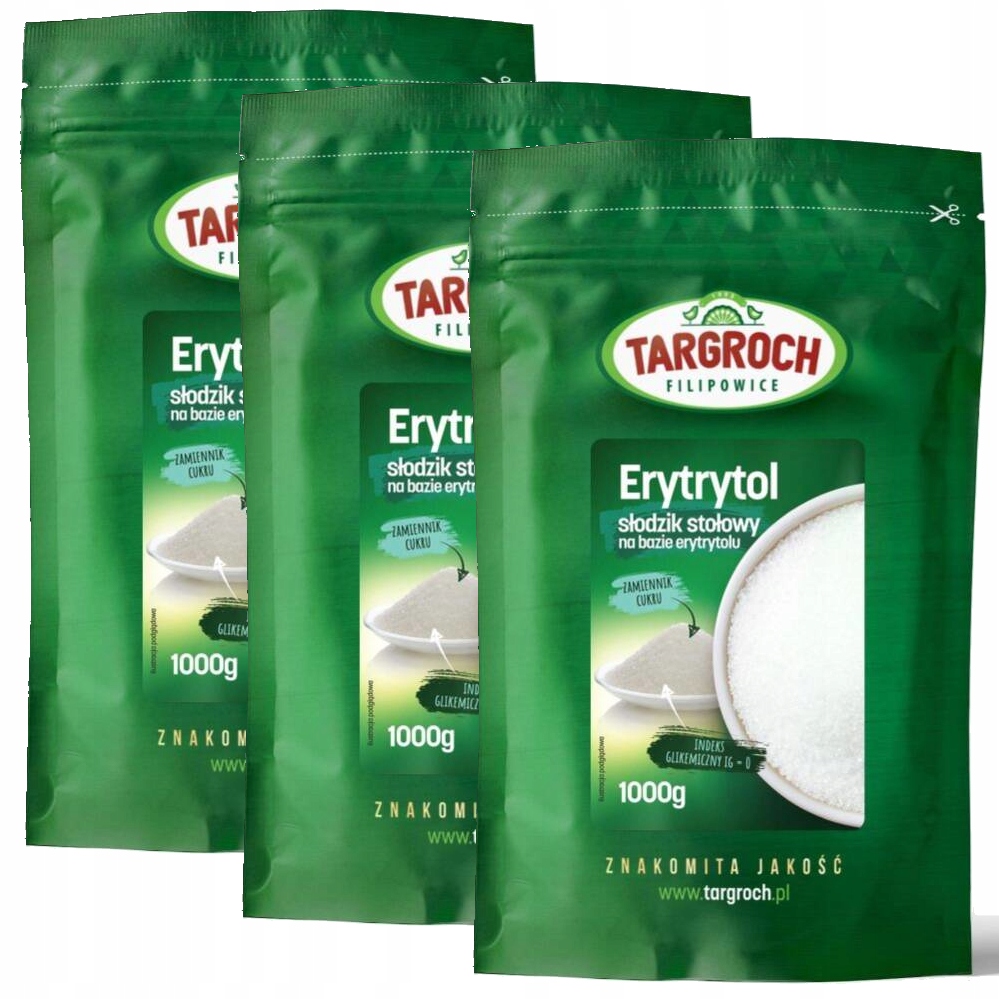 Zestaw 3x Erytrol 1 kg - Erytrytol 1000 g - Targro