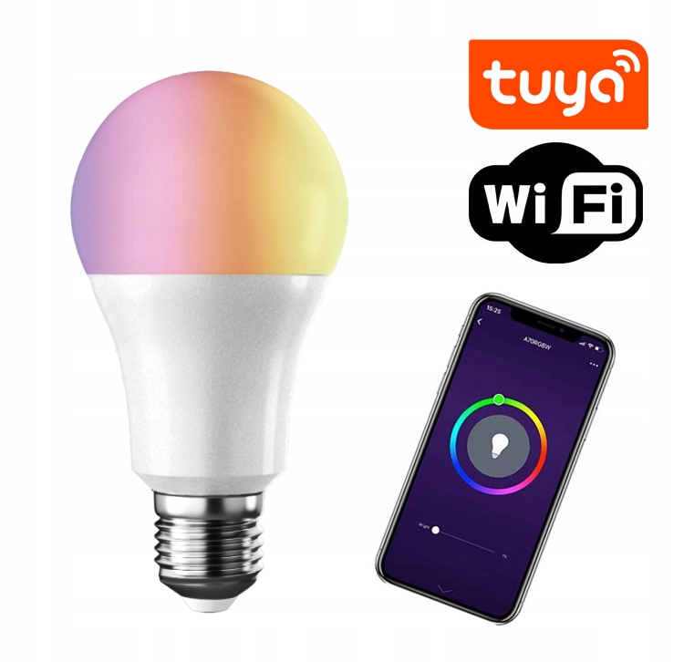 Inteligentna żarówka LED RGB+W E27 8,5W WIFI TUYA