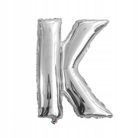 Balon Litera "K" 40cm (16") srebrny
