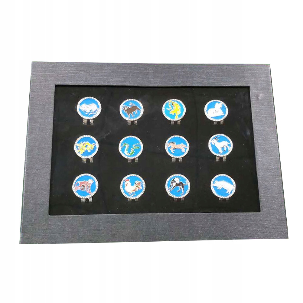 12 Pcs Golf Ball Markers Magnetic Chinese Zodiac