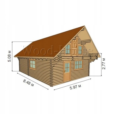 Domek letniskowy drewniany Lincoln 6x9 m Piętrowy