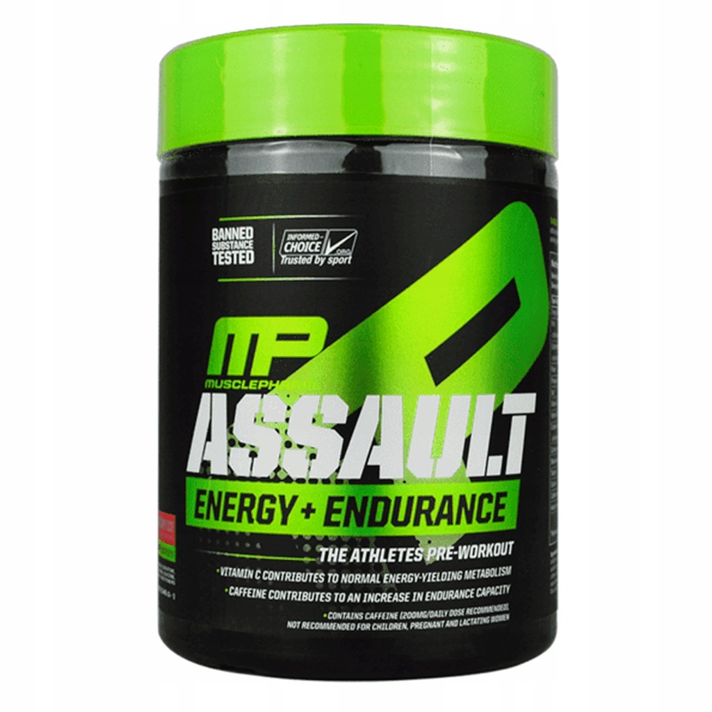 MUSCLE PHARM ASSAULT 333g KREATYNA KOFEINA POMPA