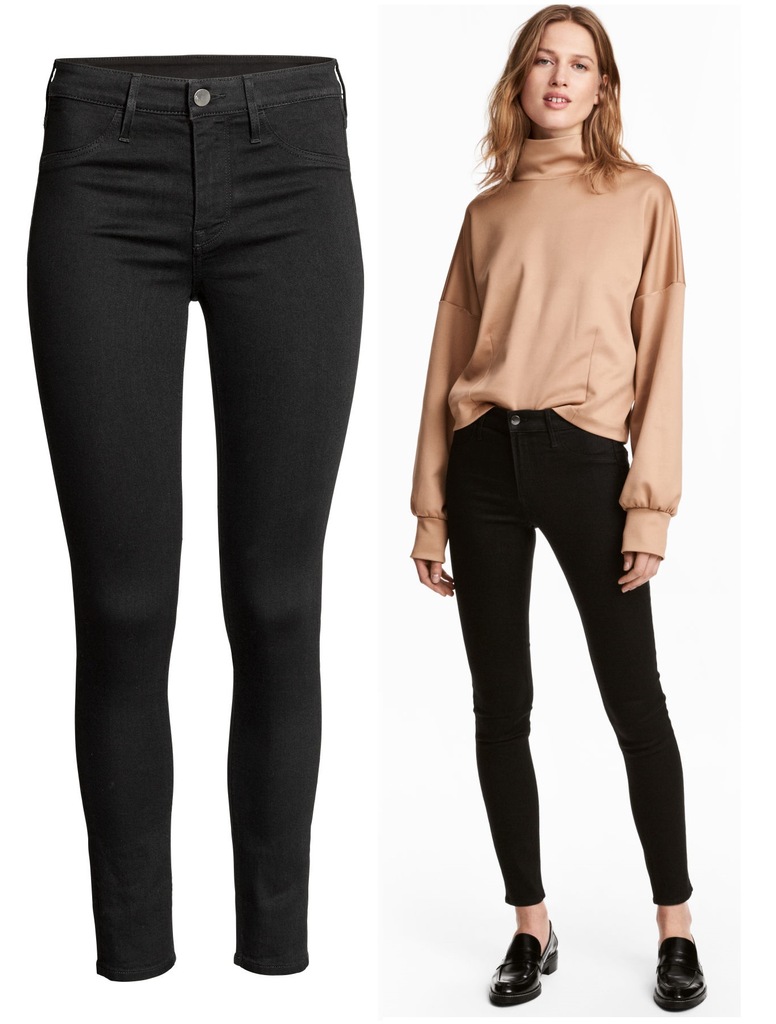 NOWE JEANSY CZARNE SKINNY ANKLE H&M 25 XS