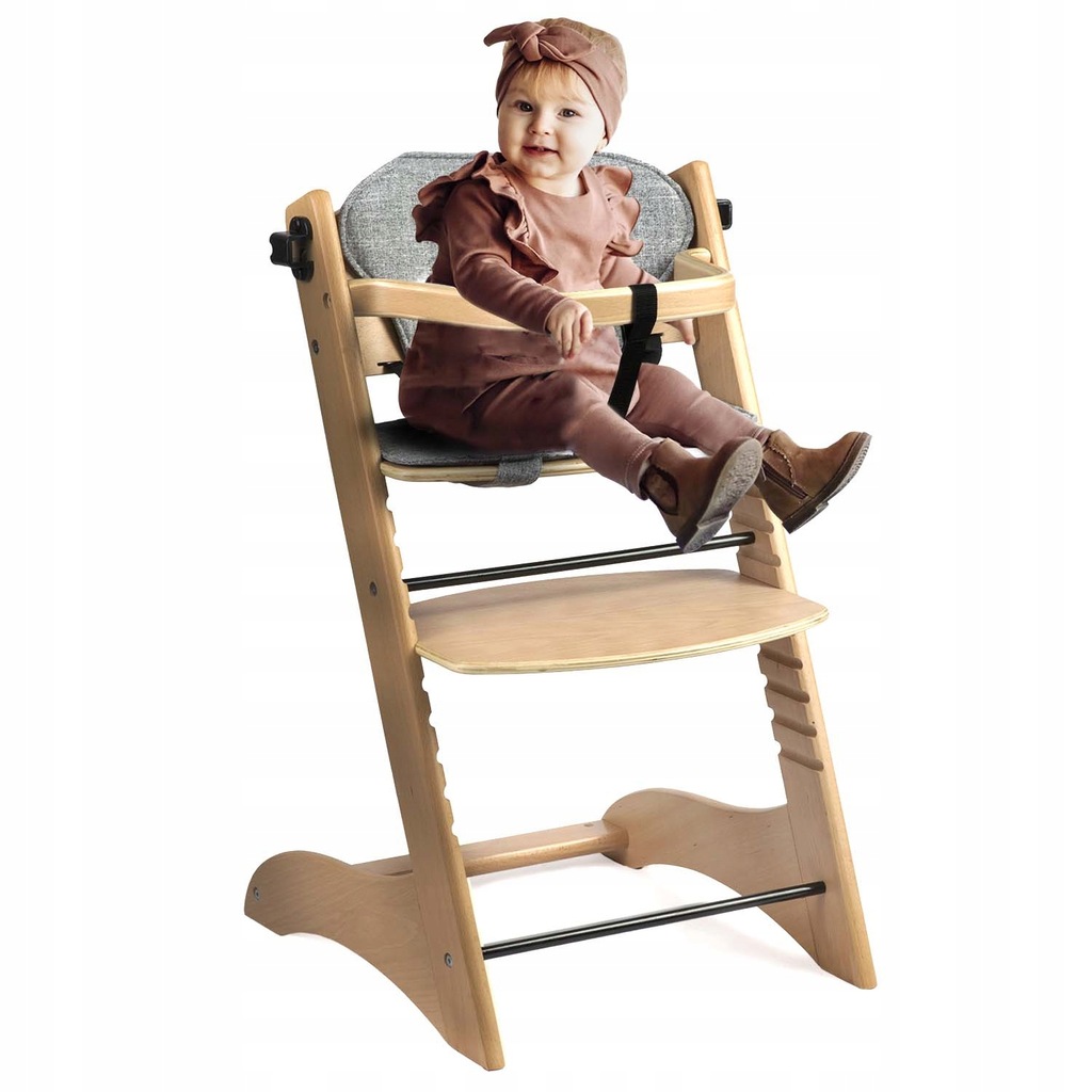 Krzesełko do karmienia drewniane Loni - brązowe
