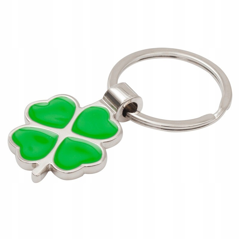 Brelok Clover Luck, zielony/srebrny