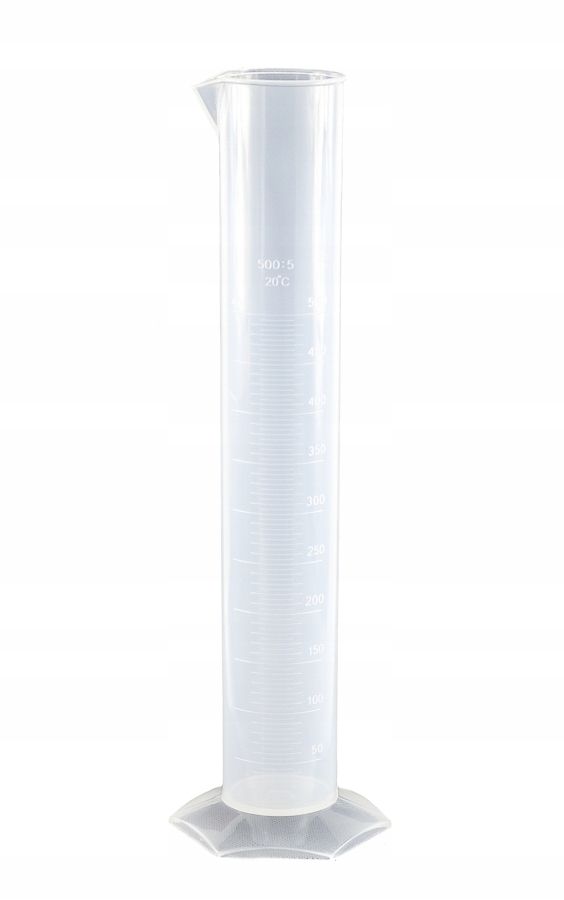 Cylinder miarowy PP 500 ml skala tłoczona Menzurka
