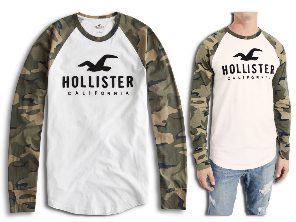 HOLLISTER T-shirt Raglan Logo Graphic Tee roz. XL