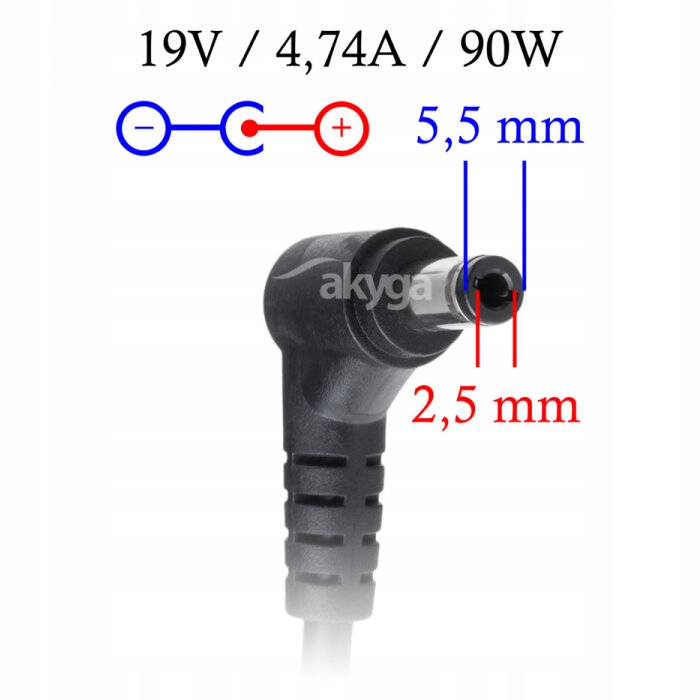 Zasilacz sieciowy Akyga AK-ND-10 19 V; 4,74 A; 90W