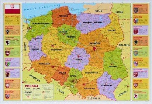 Podkład oklejany Polska administracyjna