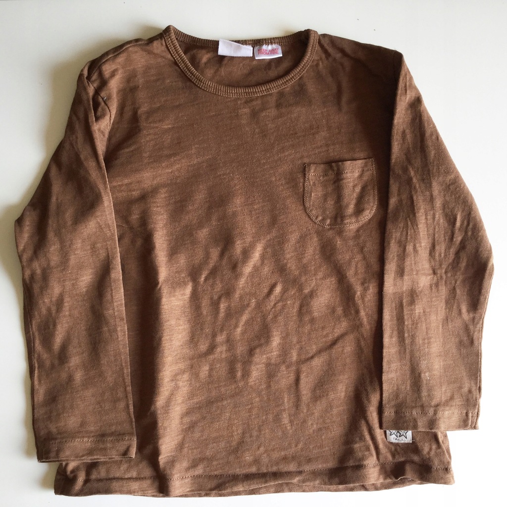 Zara bluzka longsleeve basic jasny brąz 4/5 110