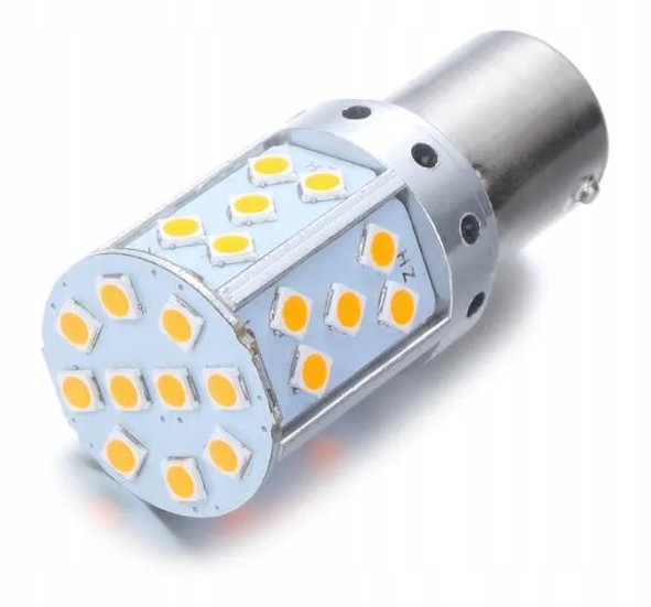 ŻARÓWKA 35 LED PY21W POMARAŃCZOWA SMD BAU15S