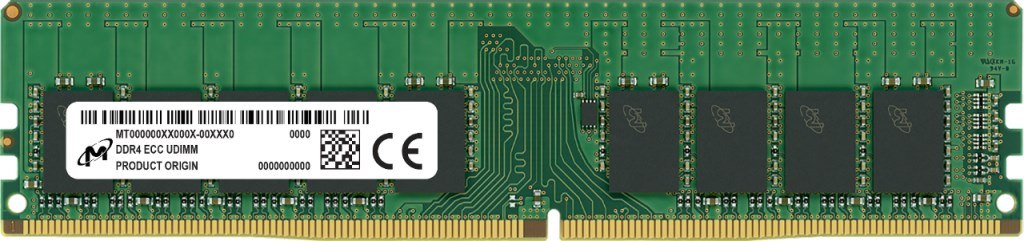 Micron ECC UDIMM DDR4 32GB 2Rx8 3200MHz PC4-25600
