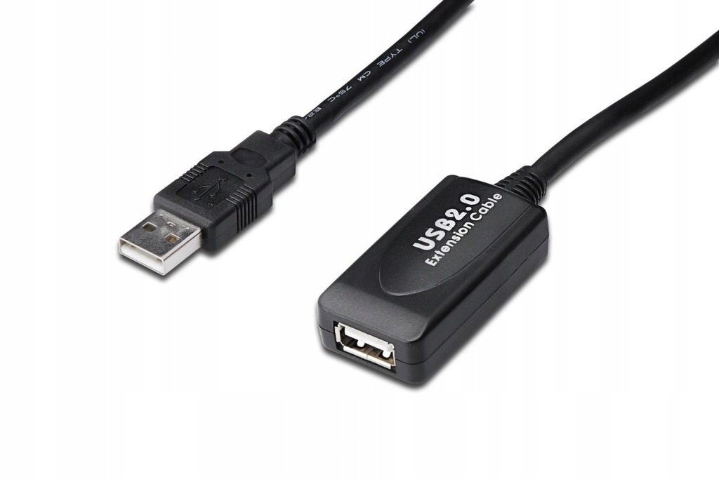 Kabel DIGITUS DA-73101 (USB M - USB F; 15m; kolor