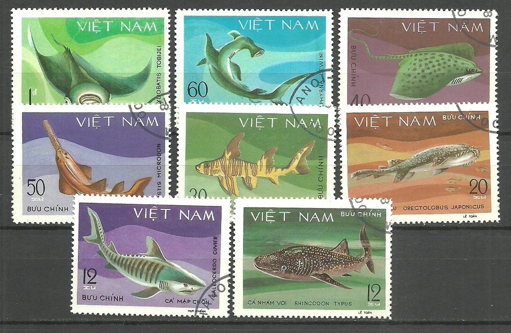 Wietnam Mi 1111-1118 ryby kasowane