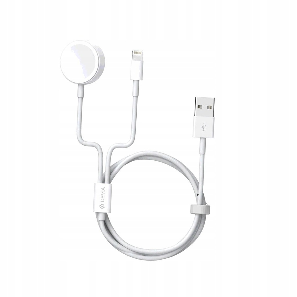 Devia kabel 2w1 V2 Smart USB - Lightning biały z ładowarką indukcyjną do Ap