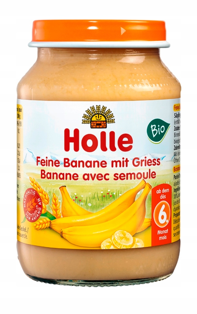 HOLLE Deserek Owoce BIO Banan z grysikiem 190g